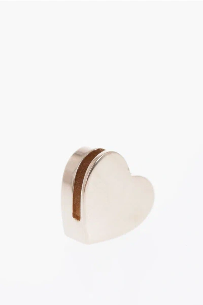 Dior Heart-shaped Metal Shoulder Strap Charm In Gold