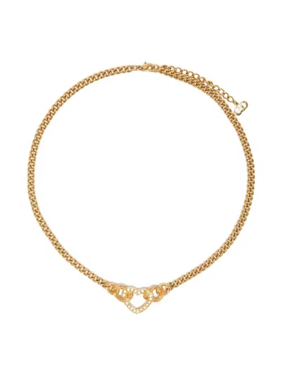 Pre-owned Dior Heart-shaped Necklace In Gold