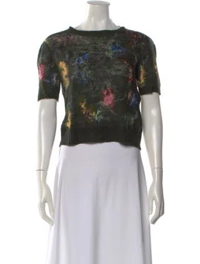 Pre-owned Dior Hemp Floral Print Sweater In Black