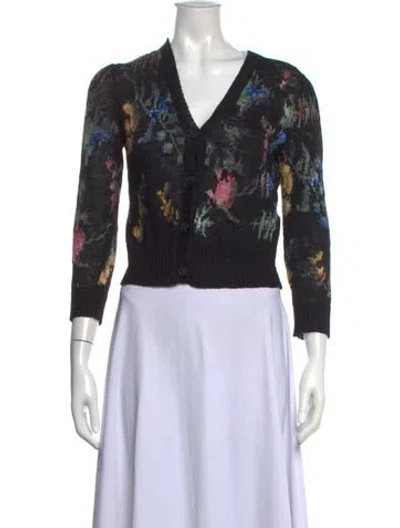 Pre-owned Dior Hemp Floral Print Sweater In Black