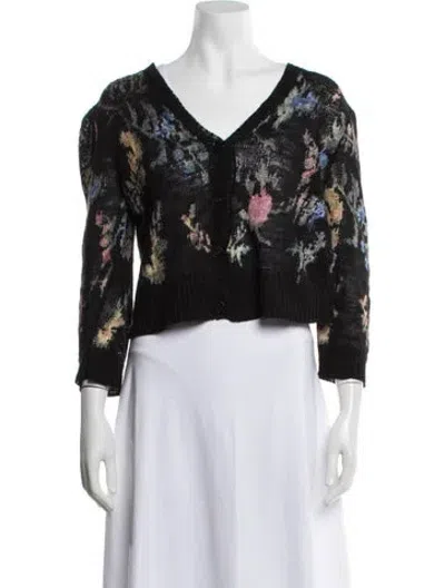 Pre-owned Dior Hemp Floral Print Sweater In Green