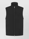 Dior High Collar Sleeveless Coat Side Pockets In Black