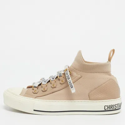 Pre-owned Dior High Top Sneakers Size 39 In Sand