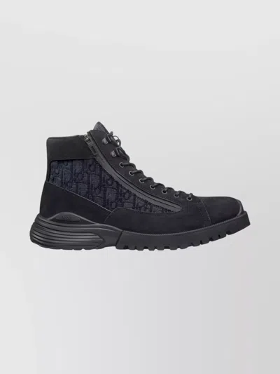 DIOR HIGH-TOP SUEDE BOOTS RUBBER SOLE