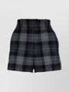 Dior High Waist Check Pattern Shorts With Pockets In Black