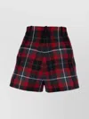 Dior High Waist Plaid Pattern Shorts With Belt Loops And Side Pockets In Multi