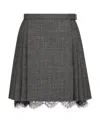 Dior Wallet Pleated Wool Skirt In Black