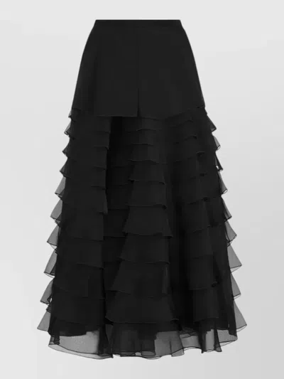 DIOR HIGH WAIST SHEER LAYERED RUFFLED SKIRT