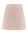 Dior Macrocannage Miniskirt In Peach Blossom Pink