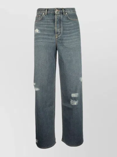 Dior High Waist Wide Leg Denim Jeans In Blue