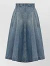 Dior High-waisted A-line Midi Denim Skirt In Blue