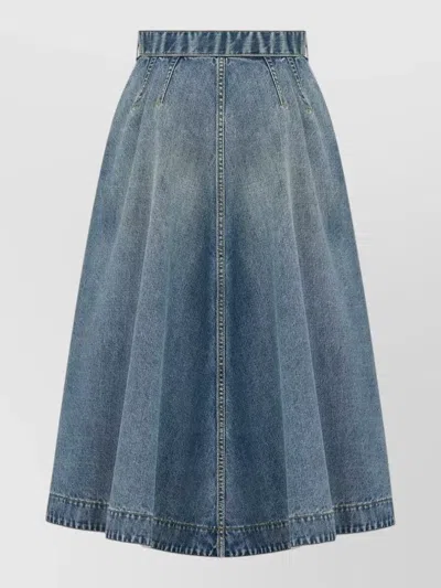 DIOR HIGH-WAISTED A-LINE MIDI DENIM SKIRT