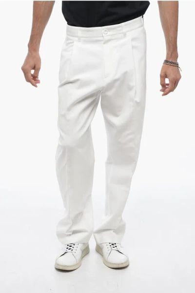 Dior High-waisted Chino Pants With Front Pleats In White