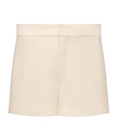 Dior High-waisted Wool Shorts In Nude