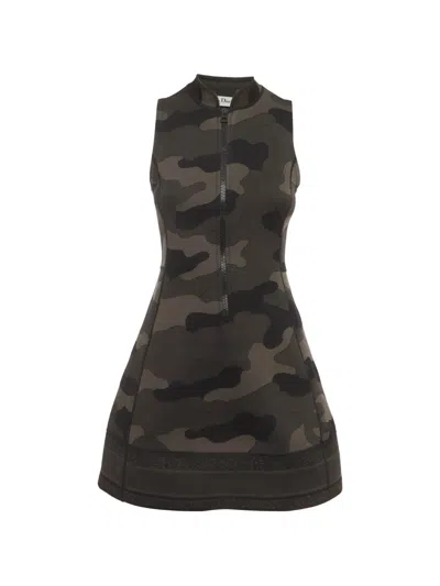 Pre-owned Dior High-neck Sleeveless Mini Dress In Green