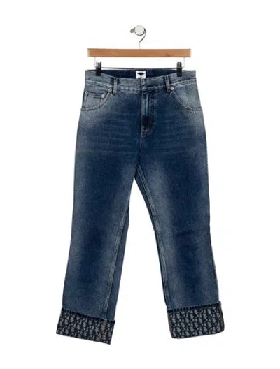Pre-owned Dior High-rise Straight Leg Jeans In Blue