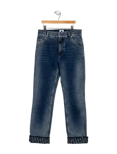 Pre-owned Dior High-rise Straight Leg Jeans In Blue