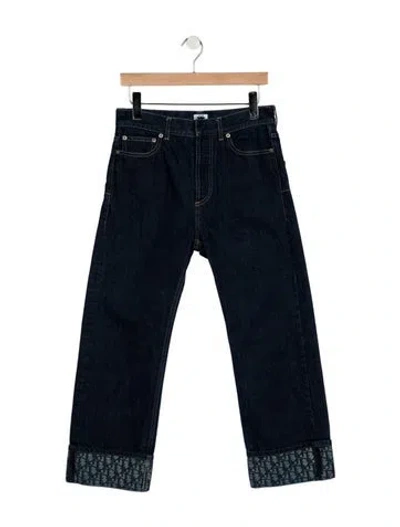 Pre-owned Dior High-rise Straight Leg Jeans In Blue