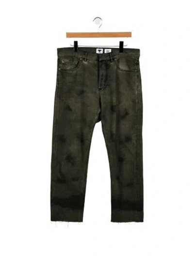Pre-owned Dior High-rise Straight Leg Jeans In Green
