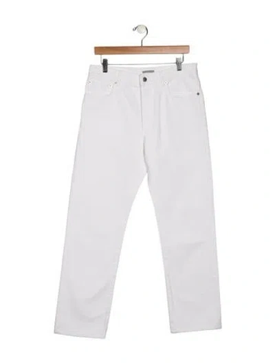 Pre-owned Dior High-rise Straight Leg Jeans In White