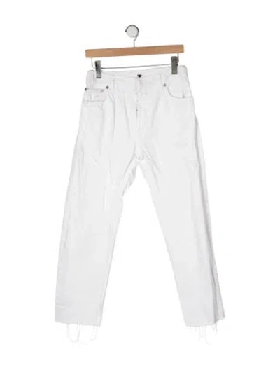 Pre-owned Dior High-rise Straight Leg Jeans In White