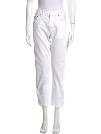 Pre-owned Dior High-rise Straight Leg Jeans In White