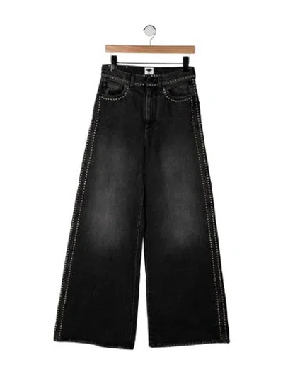 Pre-owned Dior High-rise Wide Leg Jeans In Black/grey