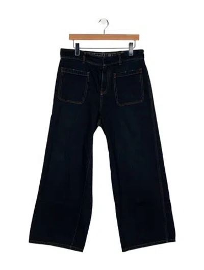 Pre-owned Dior High-rise Wide Leg Jeans In Blue