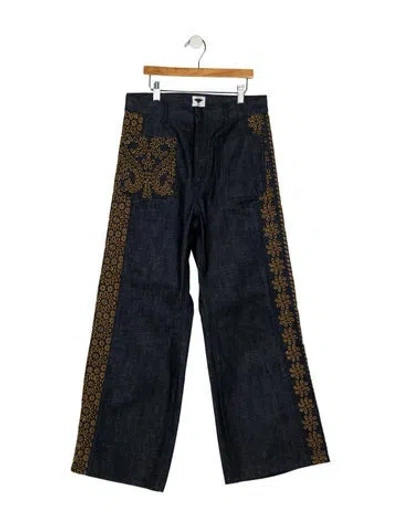 Pre-owned Dior High-rise Wide Leg Jeans In Blue
