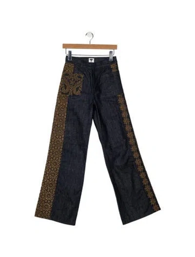 Pre-owned Dior High-rise Wide Leg Jeans In Blue
