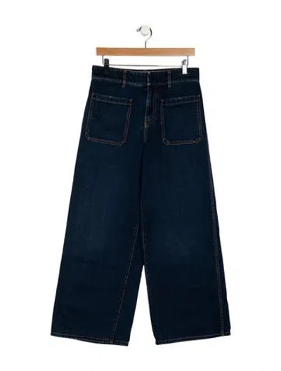 Pre-owned Dior High-rise Wide Leg Jeans In Blue