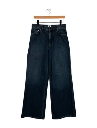 Pre-owned Dior High-rise Wide Leg Jeans In Blue