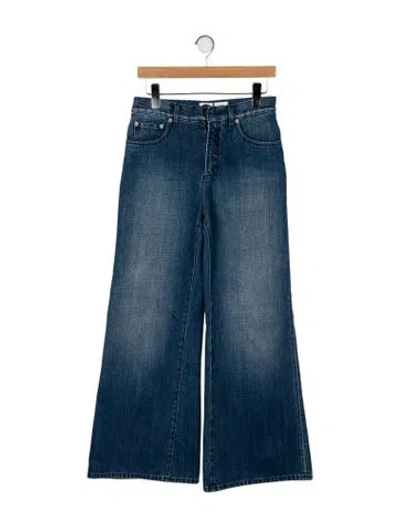 Pre-owned Dior High-rise Wide Leg Jeans In Blue
