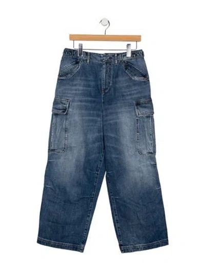 Pre-owned Dior High-rise Wide Leg Jeans In Blue