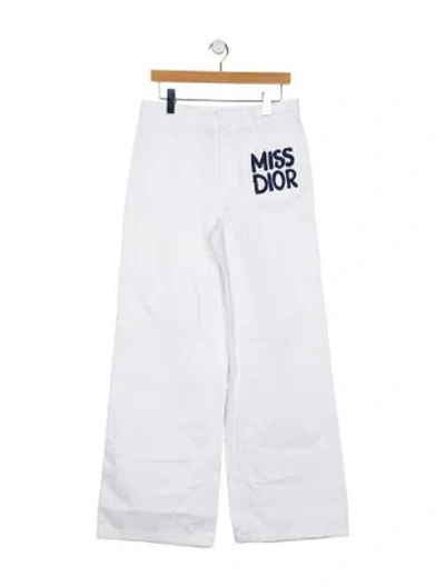 Pre-owned Dior High-rise Wide Leg Jeans In Blue