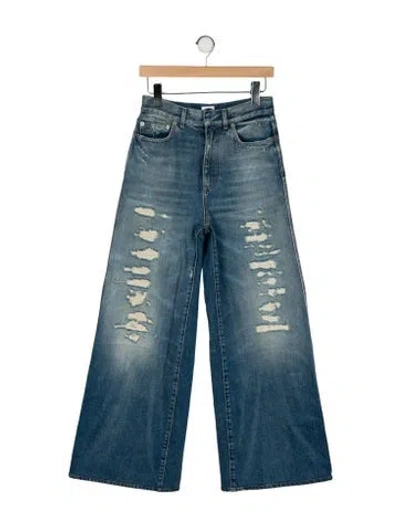 Pre-owned Dior High-rise Wide Leg Jeans In Blue