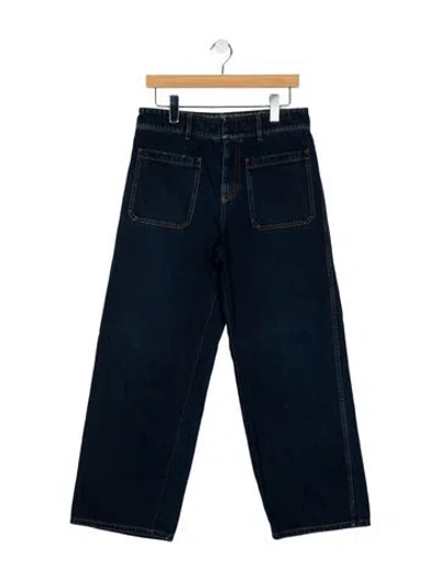 Pre-owned Dior High-rise Wide Leg Jeans In Blue