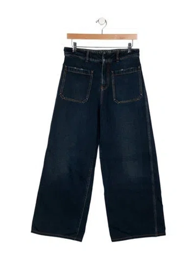 Pre-owned Dior High-rise Wide Leg Jeans In Blue