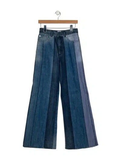 Pre-owned Dior High-rise Wide Leg Jeans In Blue