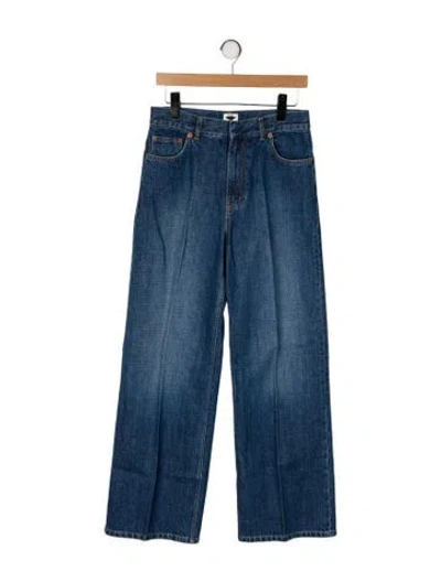 Pre-owned Dior High-rise Wide Leg Jeans In Blue