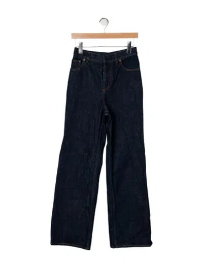 Pre-owned Dior High-rise Wide Leg Jeans In Blue