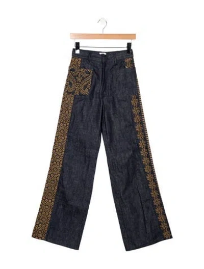 Pre-owned Dior High-rise Wide Leg Jeans In Blue