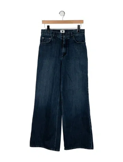 Pre-owned Dior High-rise Wide Leg Jeans In Blue