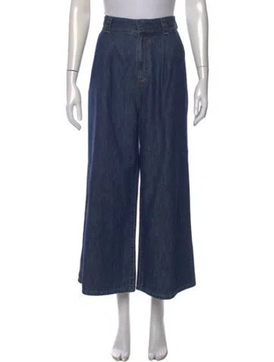 Pre-owned Dior High-rise Wide Leg Jeans In Blue