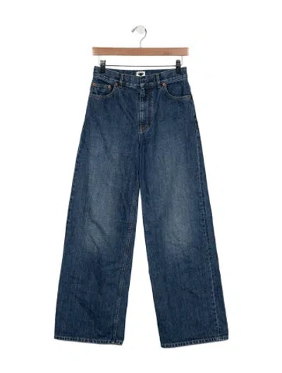 Pre-owned Dior High-rise Wide Leg Jeans In Blue