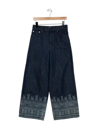 Pre-owned Dior High-rise Wide Leg Jeans In Blue