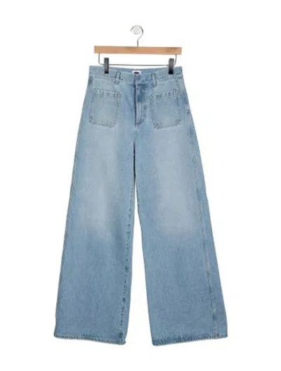Pre-owned Dior High-rise Wide Leg Jeans In Blue