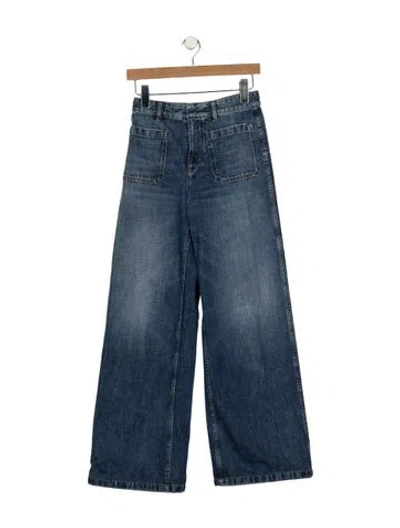 Pre-owned Dior High-rise Wide Leg Jeans In Blue