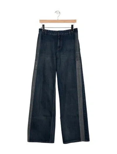 Pre-owned Dior High-rise Wide Leg Jeans In Blue