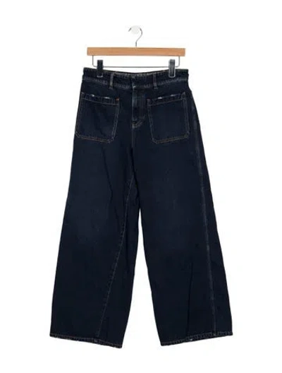 Pre-owned Dior High-rise Wide Leg Jeans In Blue